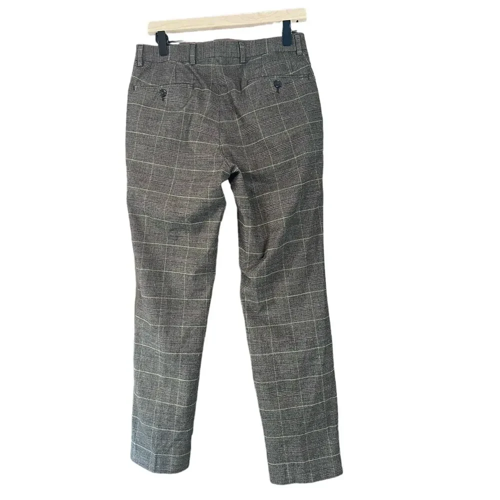 Lauren Ralph Lauren Women's Brown Plaid Flat Front‎ Pockets Dress Pants
